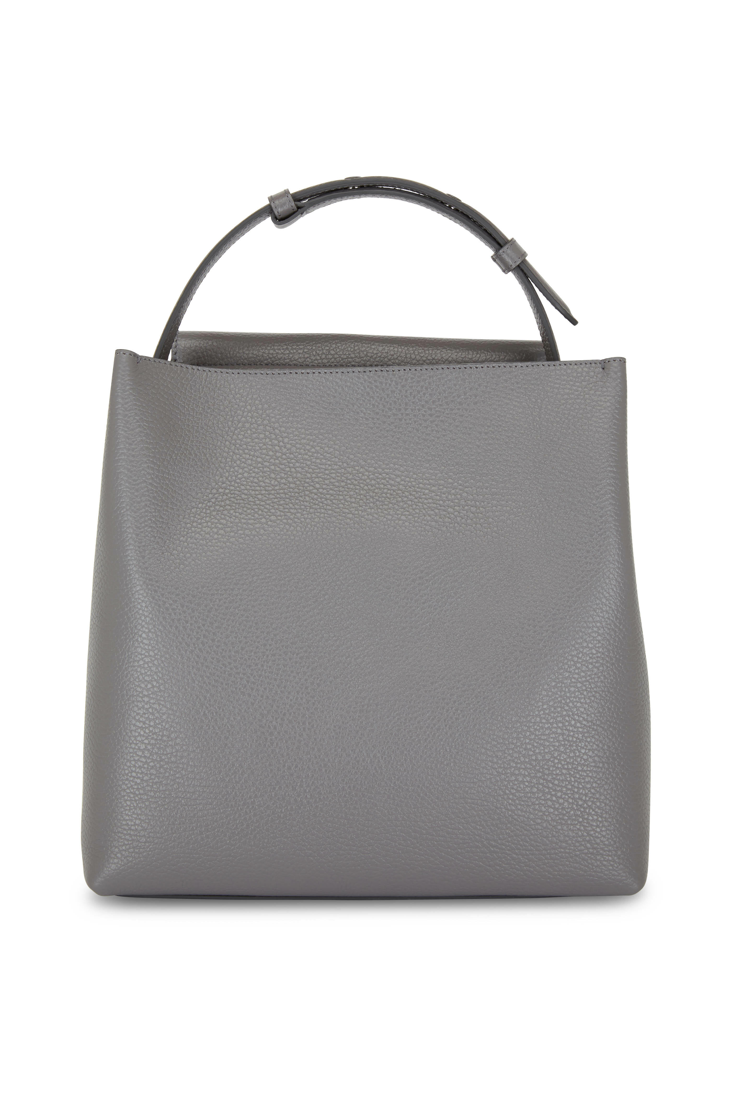 Tod's - Joy Dark Gray Pebbled Leather Small Hobo Bag