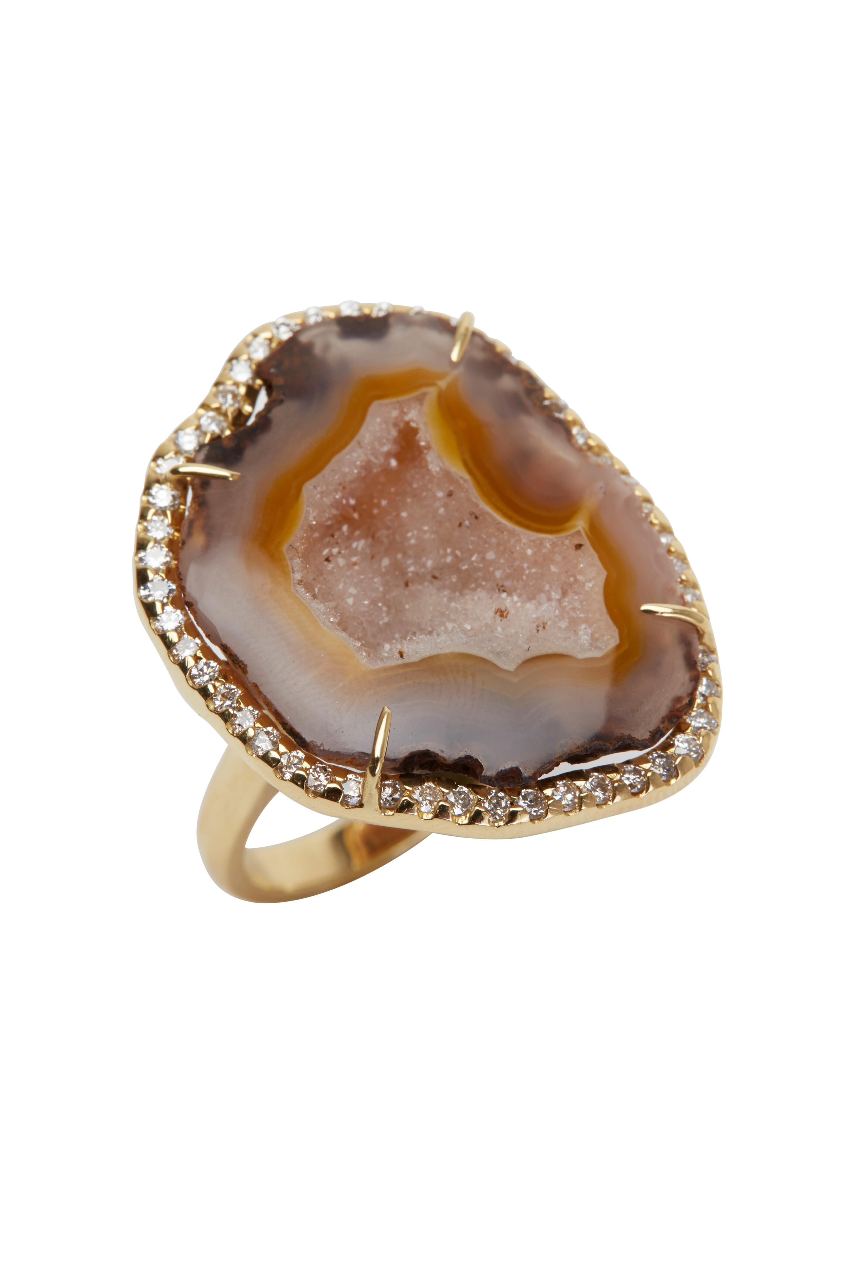 Kimberly McDonald - Yellow Gold Brown Geode Diamond Ring