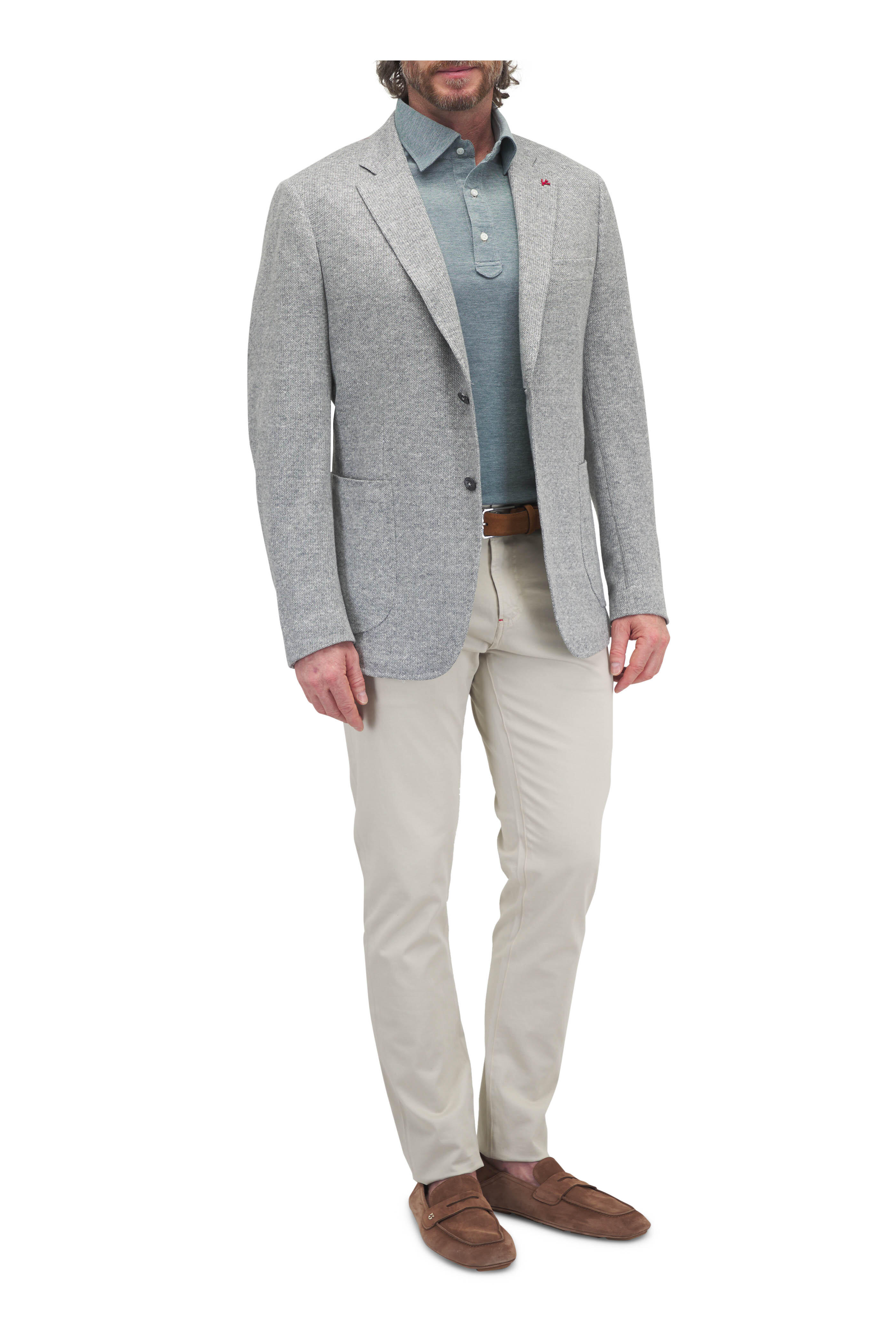 Isaia - Green Cotton Pique Polo