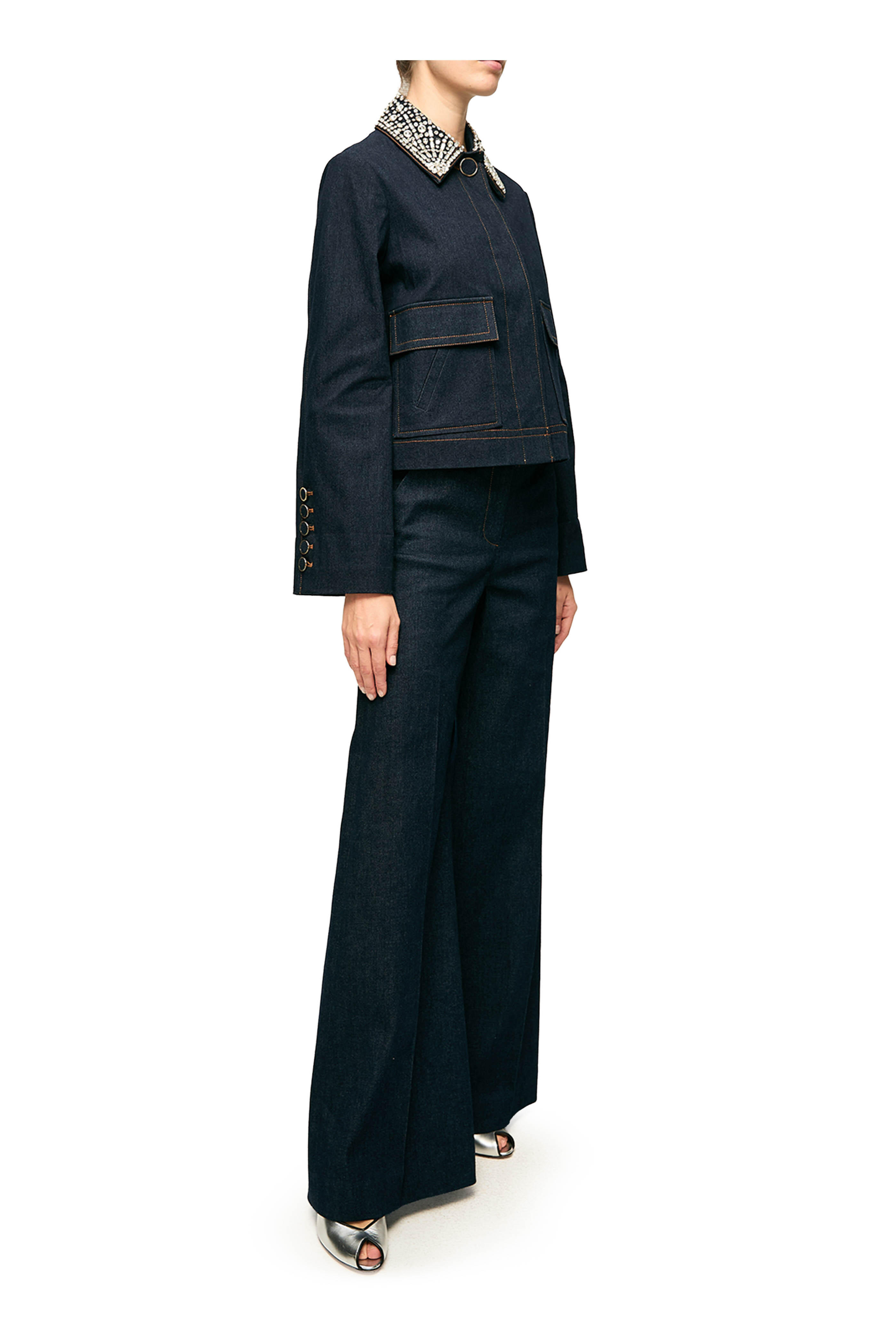 Veronica Beard - Crue Midnight Wash Wide Leg Pant - view 4