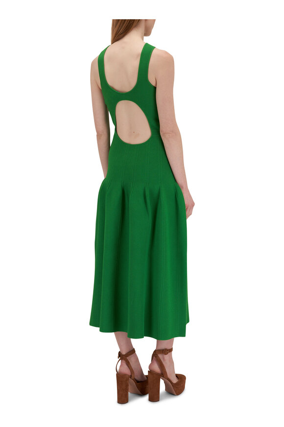 Giorgio Armani - Green Knit Open Back Midi Dress 