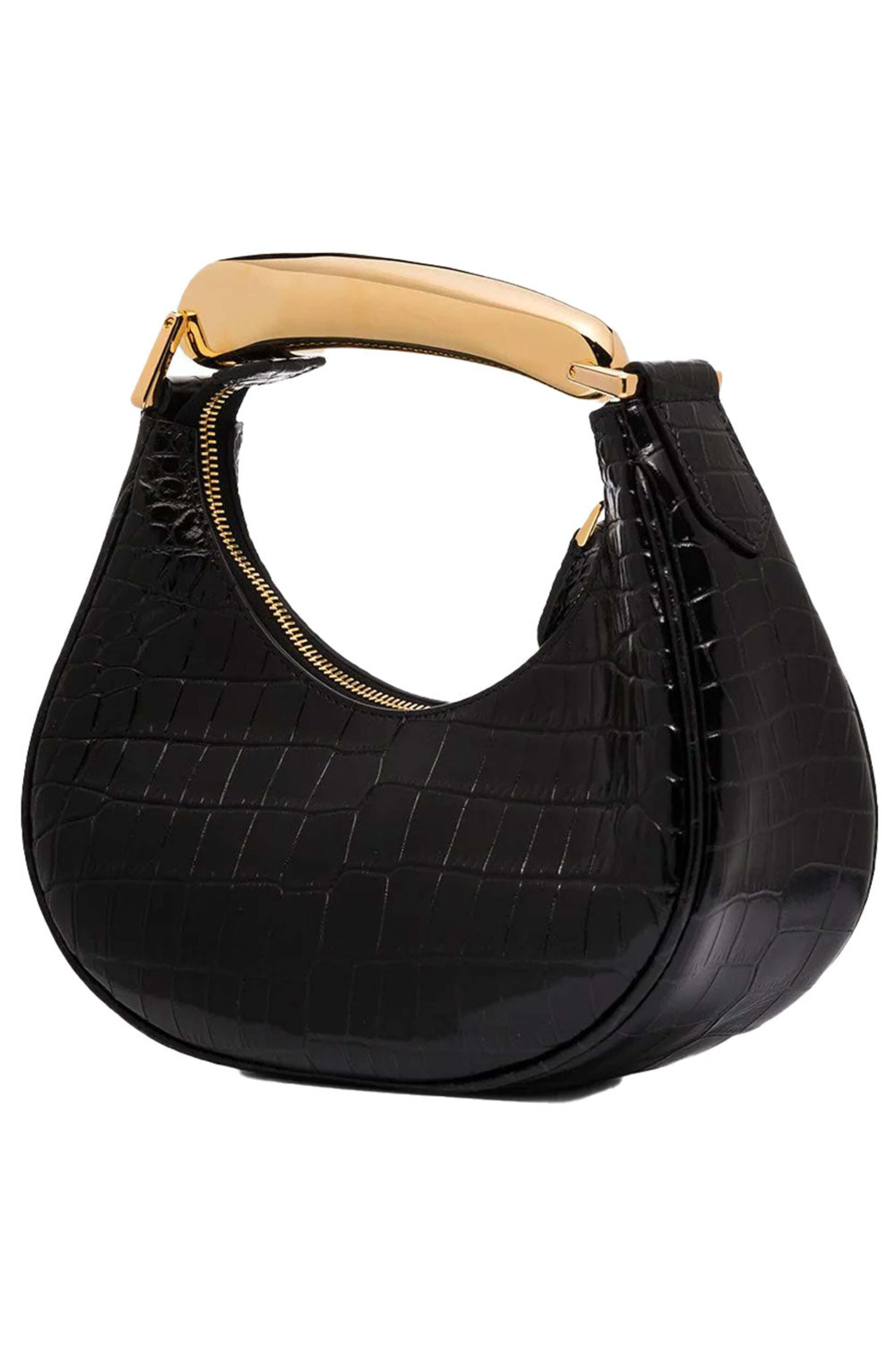 Tom Ford - Crocodile Embossed Shoulder Bag in Black