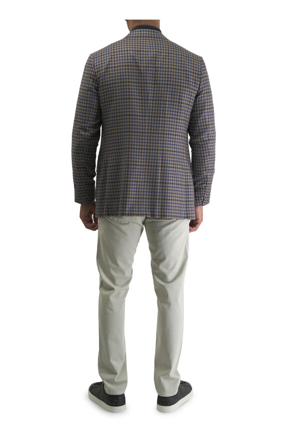 Isaia - Light Brown & Blue Check Sportcoat