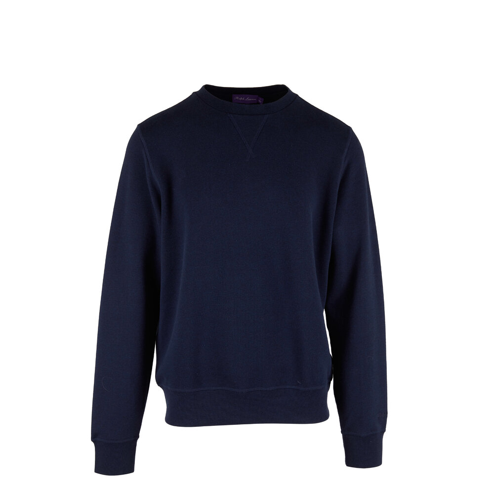 Ralph Lauren Purple Label - Navy Melange Fleece Sweatshirt