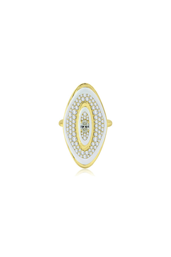 Sutra - White Ceramic Diamond Ring