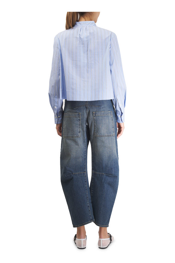 Veronica Beard Kaits Ice Blue Multi Stripe Blouse - view 3