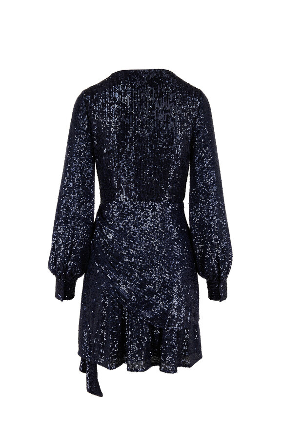 Sachin + Babi - Delaney Navy Blue Sequin Long Sleeve Dress