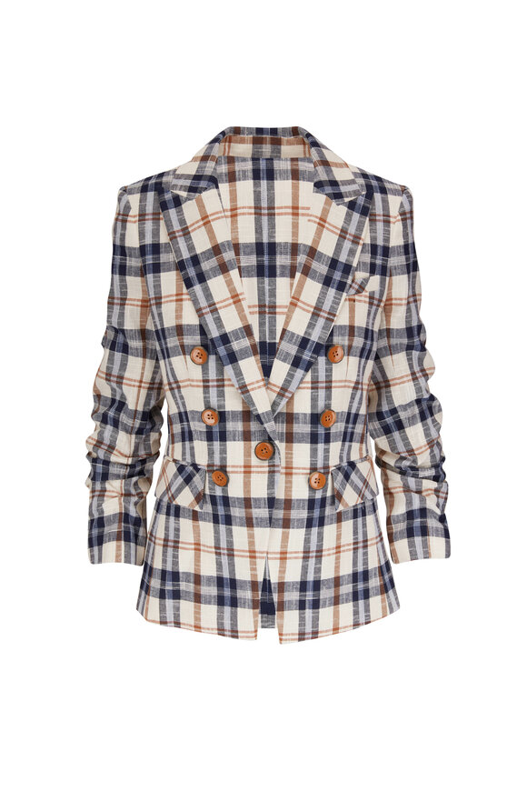 Veronica Beard - Oneta Navy & Camel Plaid Jacket