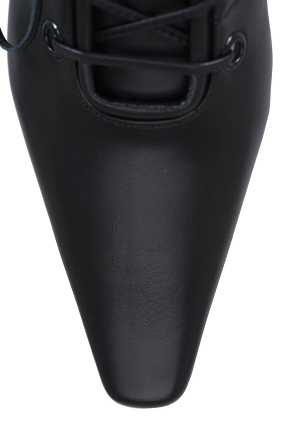 Manolo Blahnik Fuxa Black Leather Lace-Up Boot, 50mm - view 5