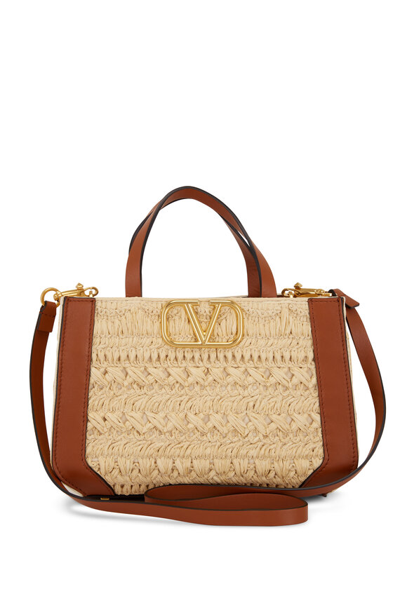 Valentino Garavani - Vlogo Signature Raffia Embroidery Handbag 