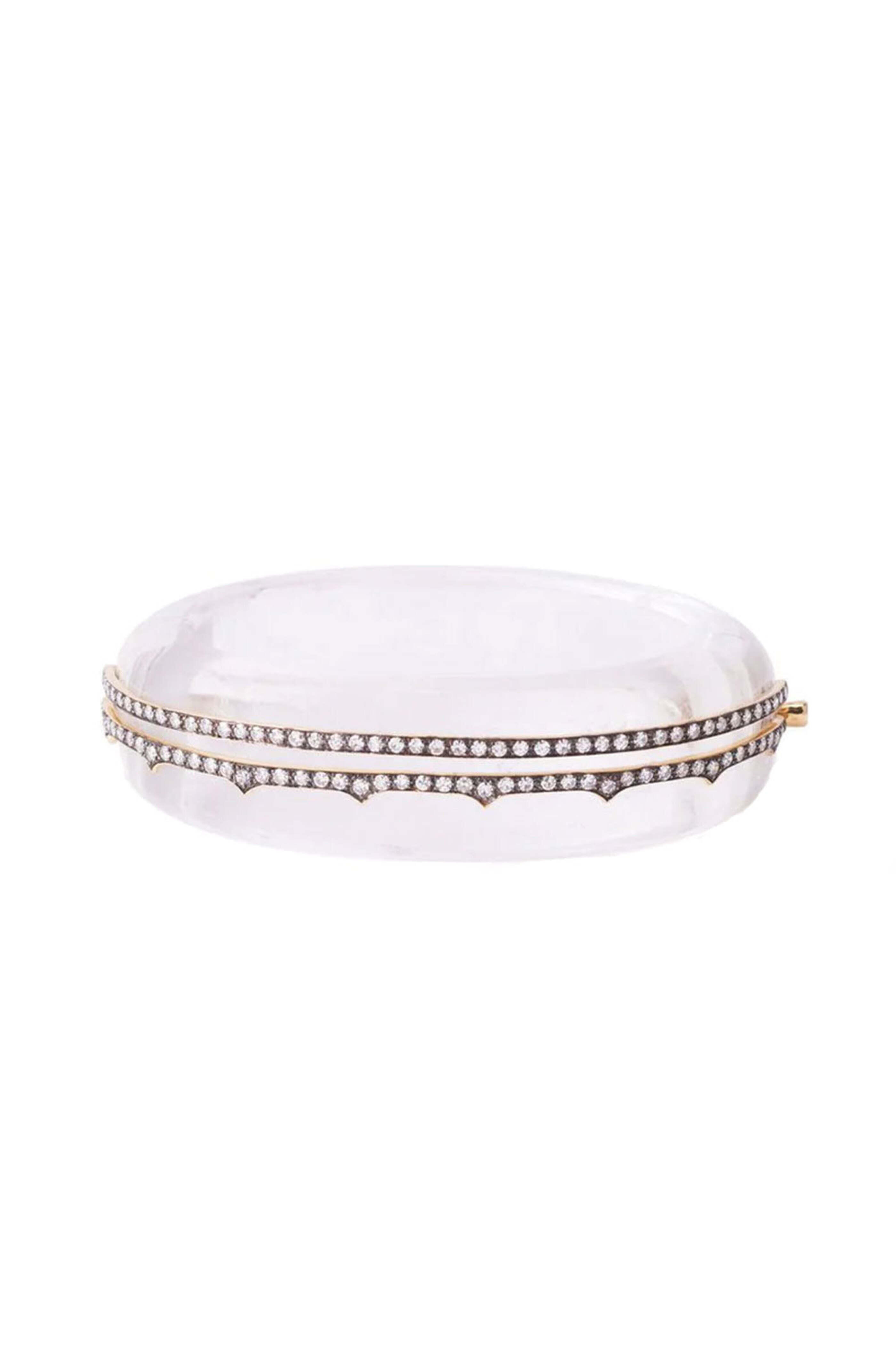 Sylva & Cie - White Quartz Thorn Bangle Bracelet