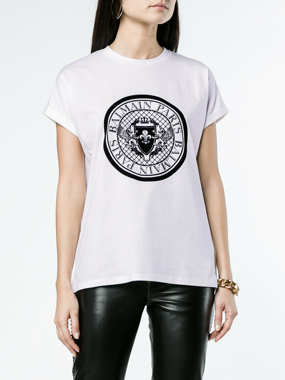 Balmain - White Medallion Graphic T-Shirt