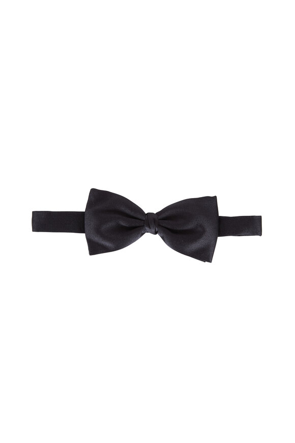 Zegna - Black Silk Pre-Tied Bow Tie