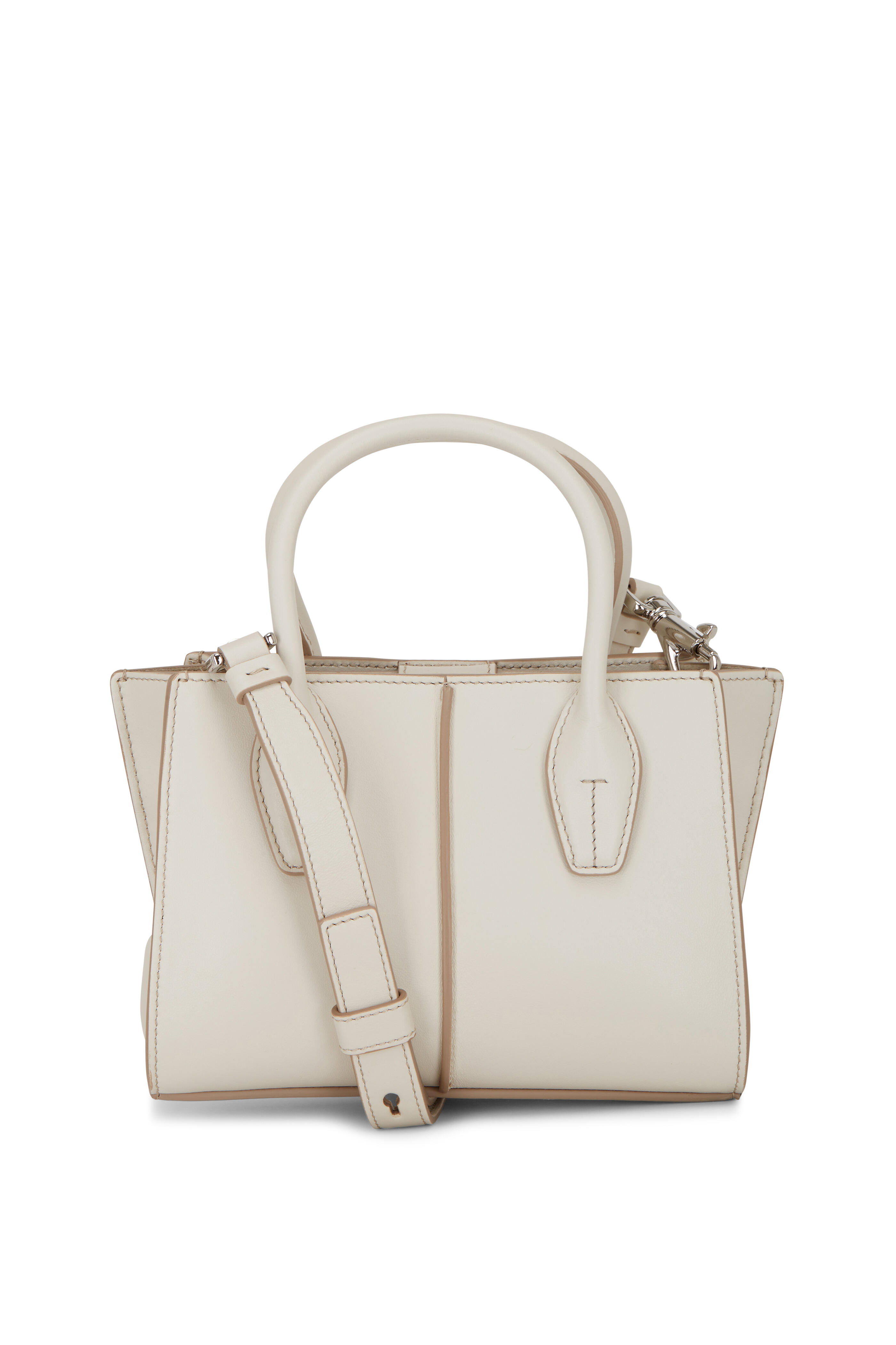 【 TOD'S 】AOU SHOPPING TRACOLL MINI Tod's - Aon White Leather Mini Shopping Tote | Mitchell Stores
