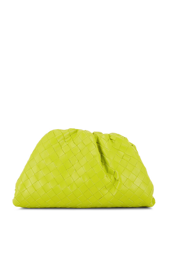 Bottega Veneta - Teen Acid Green Woven Leather Pouch 