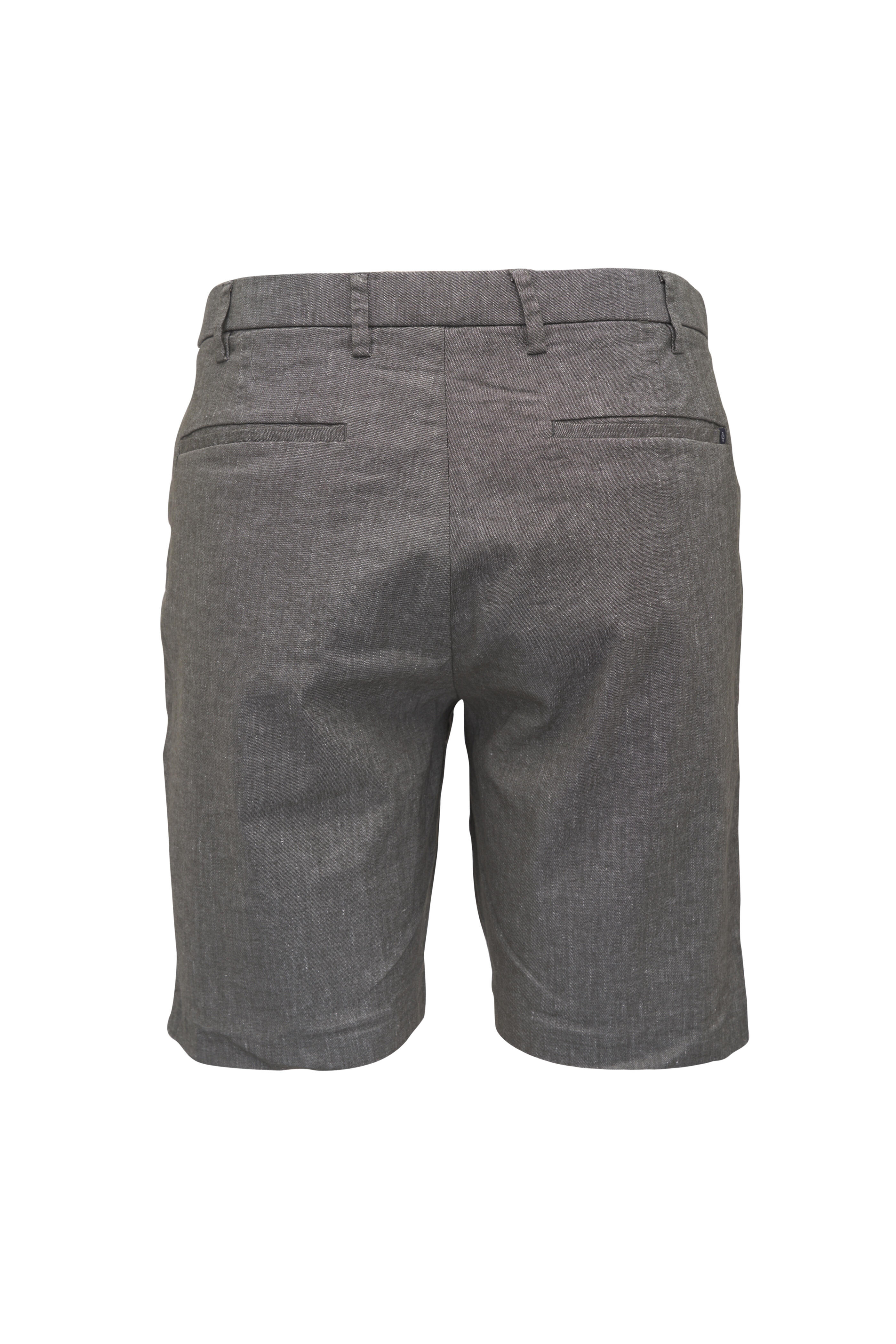 Deke - Olive Linen & Cotton Bermuda Shorts