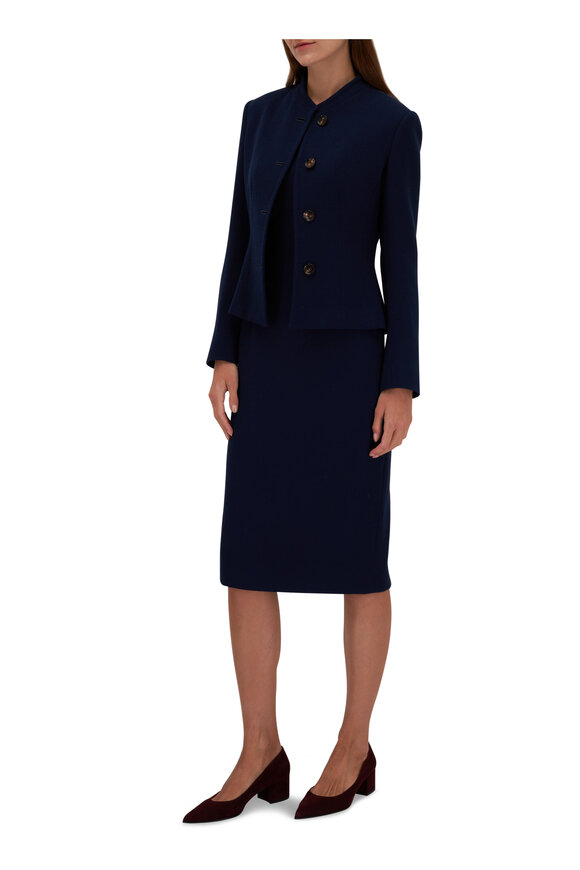 Kiton - Navy Blue Crepe Sheath Dress 