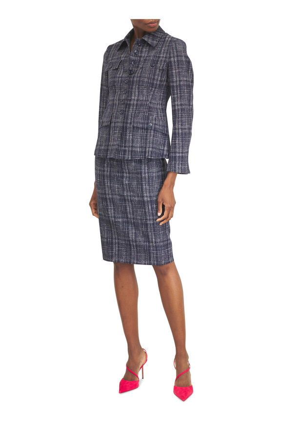 Akris Delia Navy & Ecru Tweed Jacket - view 2