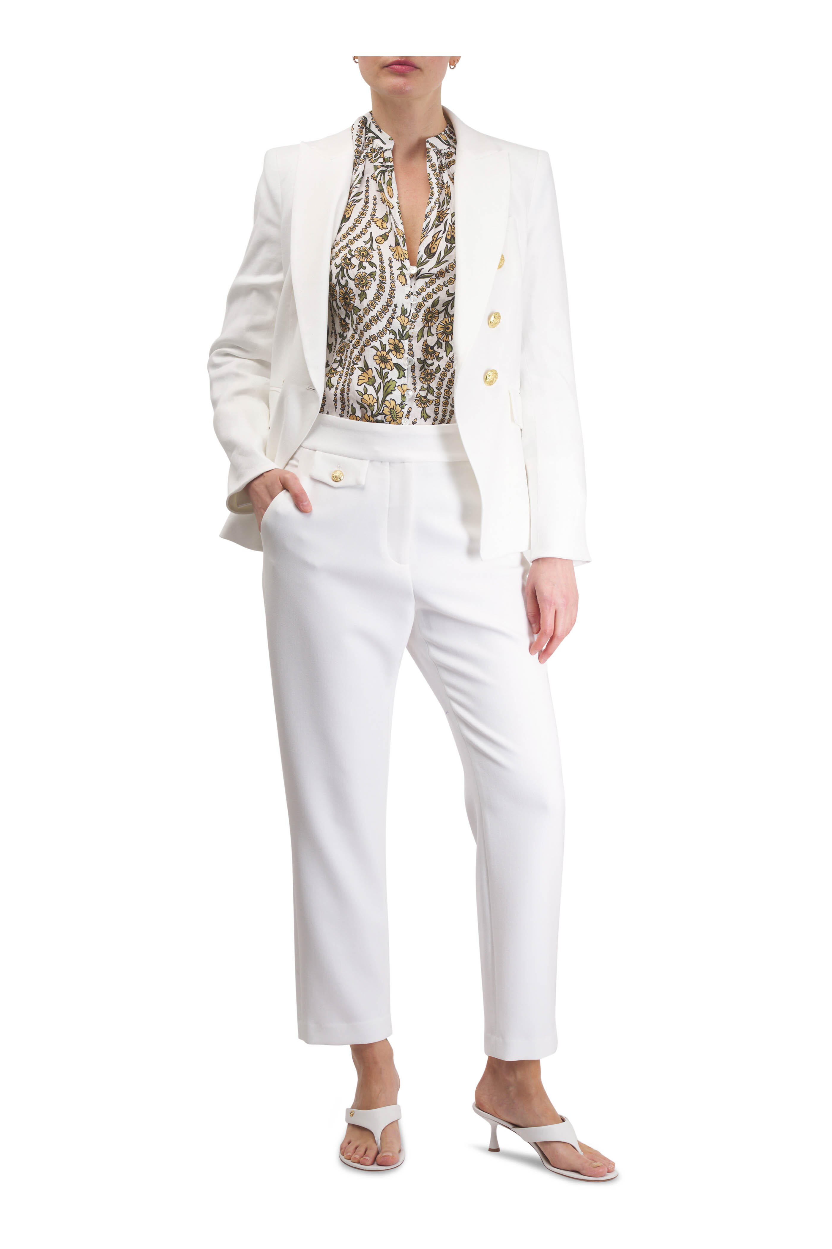 Veronica Beard - Renzo Off-White Stretch Pant