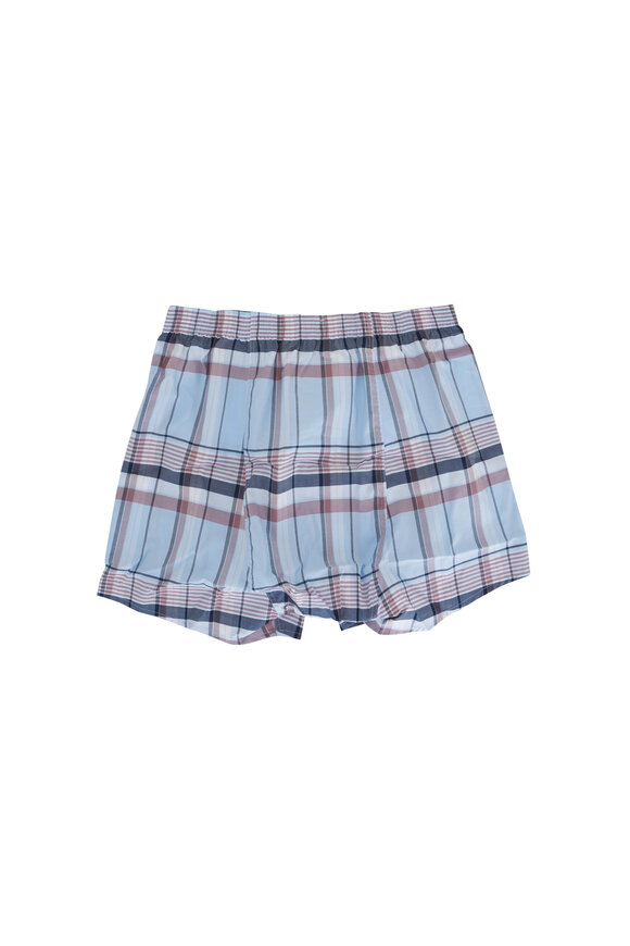 Derek Rose - Barker 38 Light Blue Plaid Boxers