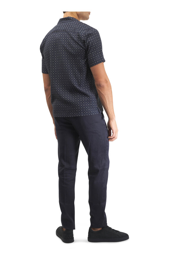Orlebar Brown Matian Night Iris Print Button Up Shirt - view 4