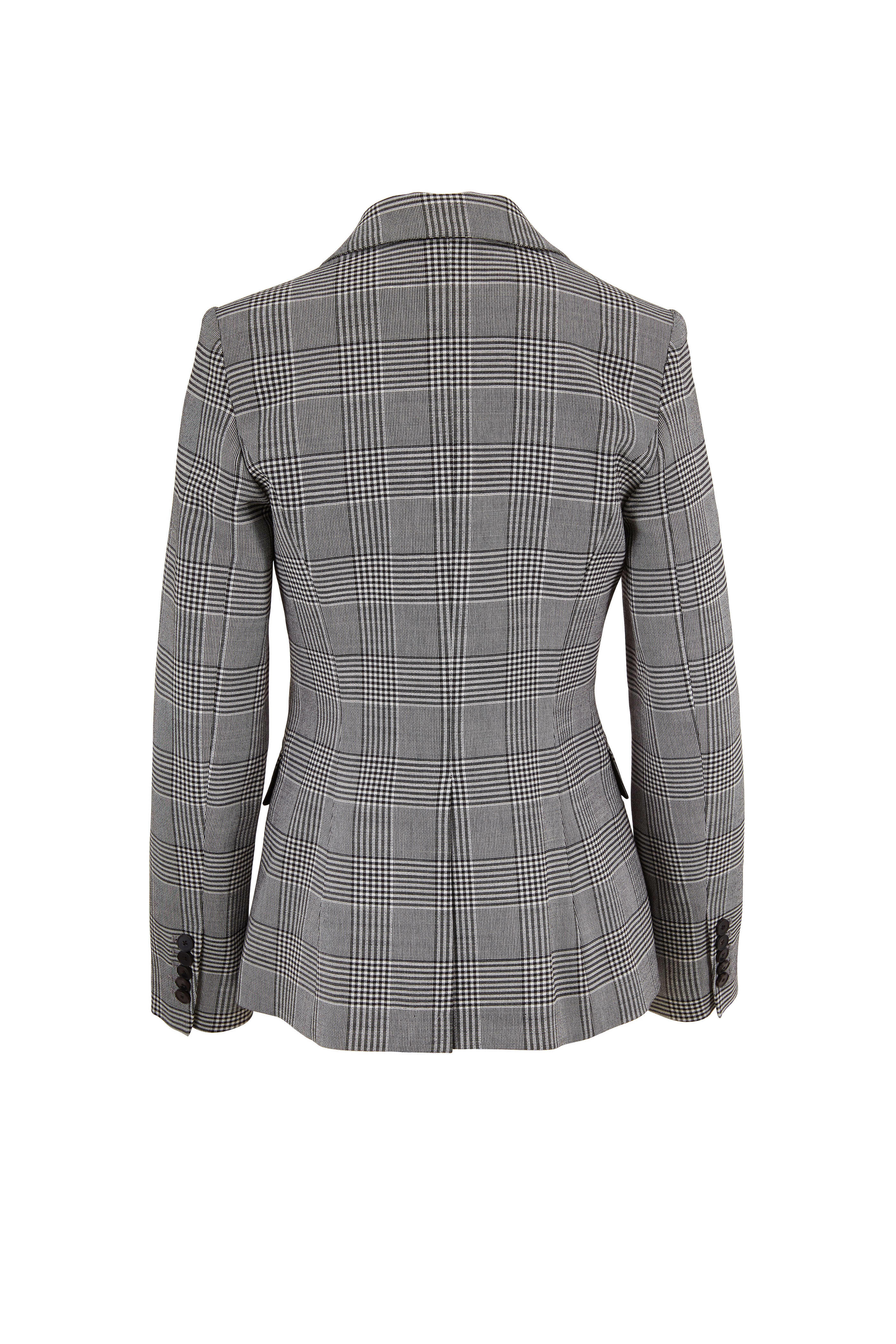 Adam Lippes - Black & White Plaid Double-Breasted Blazer