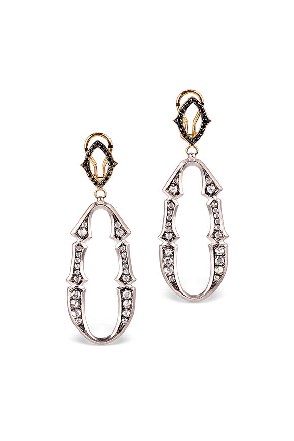 Sylva & Cie 18k White Gold Diamond Drop Earring - view 1