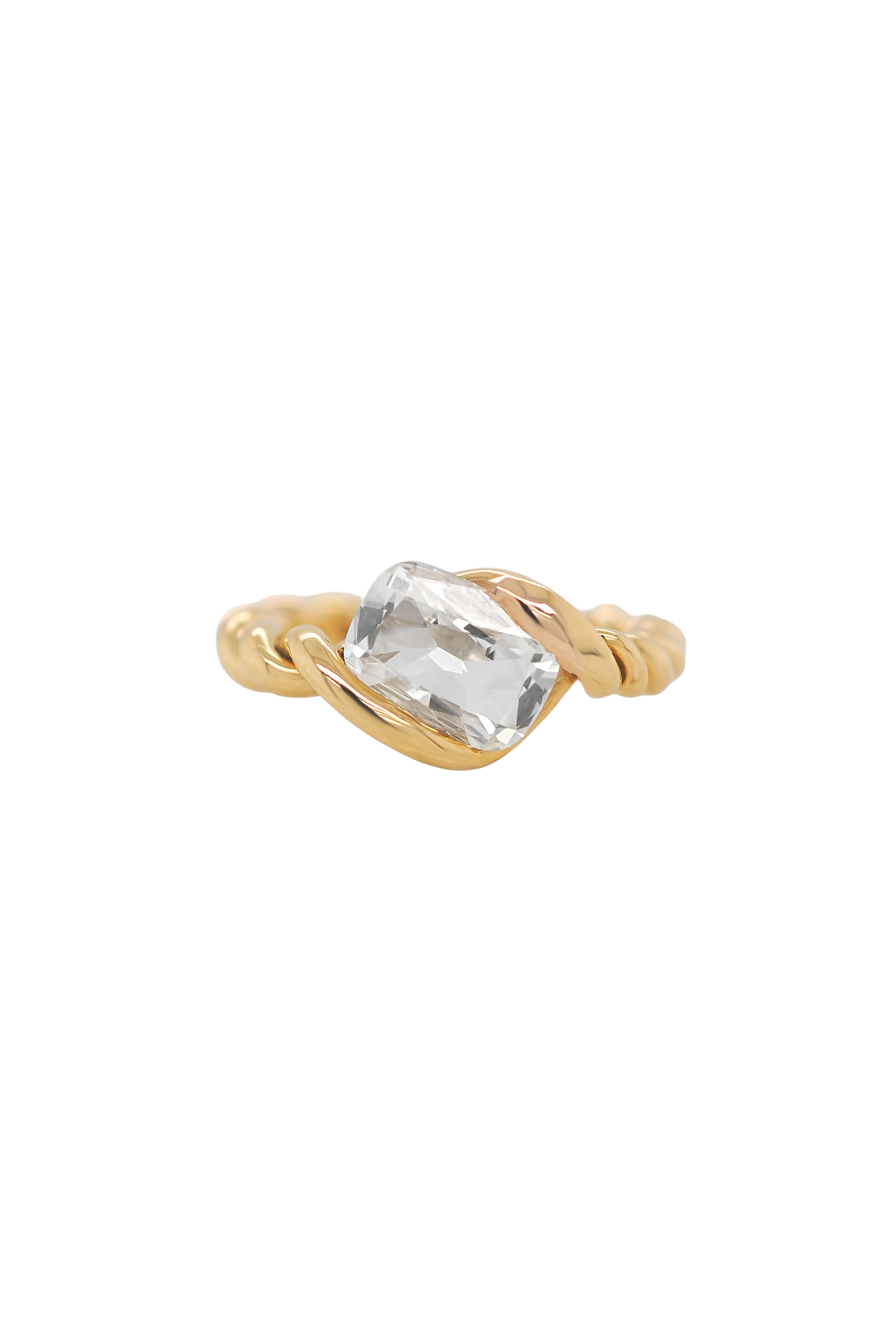 Kali Zoe - 18k Yellow Gold Rope Unravel Diamond Ring