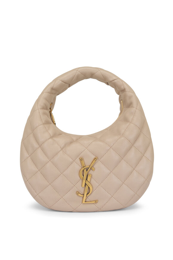 Saint Laurent Baby Icare Dark Beige Quilted Hobo Bag