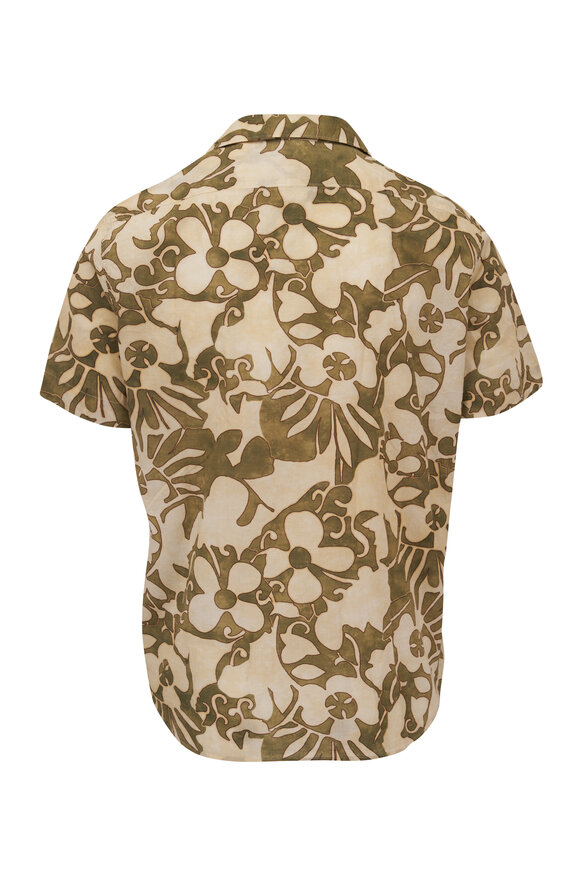 Tintoria - Olive Floral Cotton Sport Shirt 