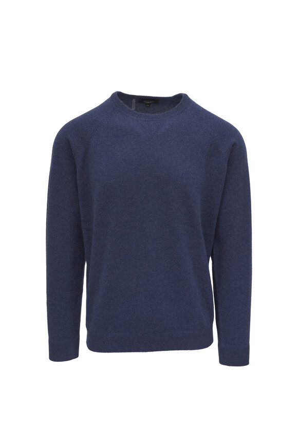 Kinross Indigo Cashmere Crewneck Sweater
