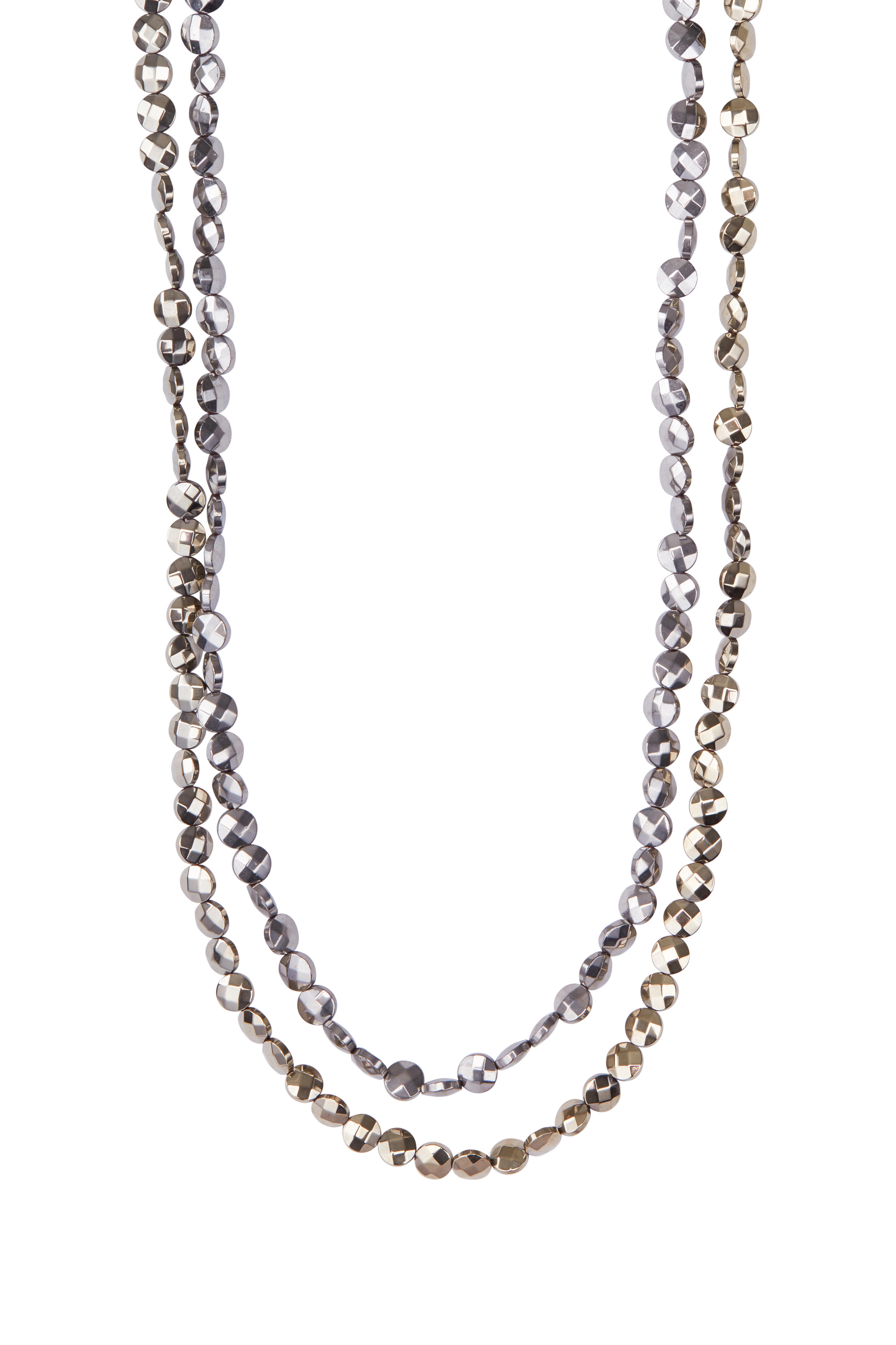 Brunello Cucinelli - Steel Metallic Bead Wrap Necklace