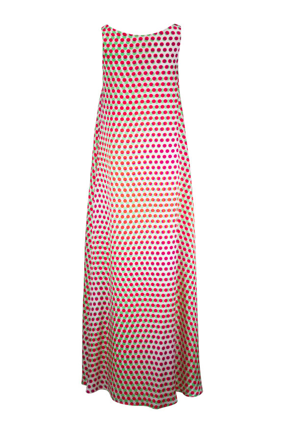 Dries Van Noten Draz Ecru Multi Polka Dot Print Silk Maxi Dress - view 3