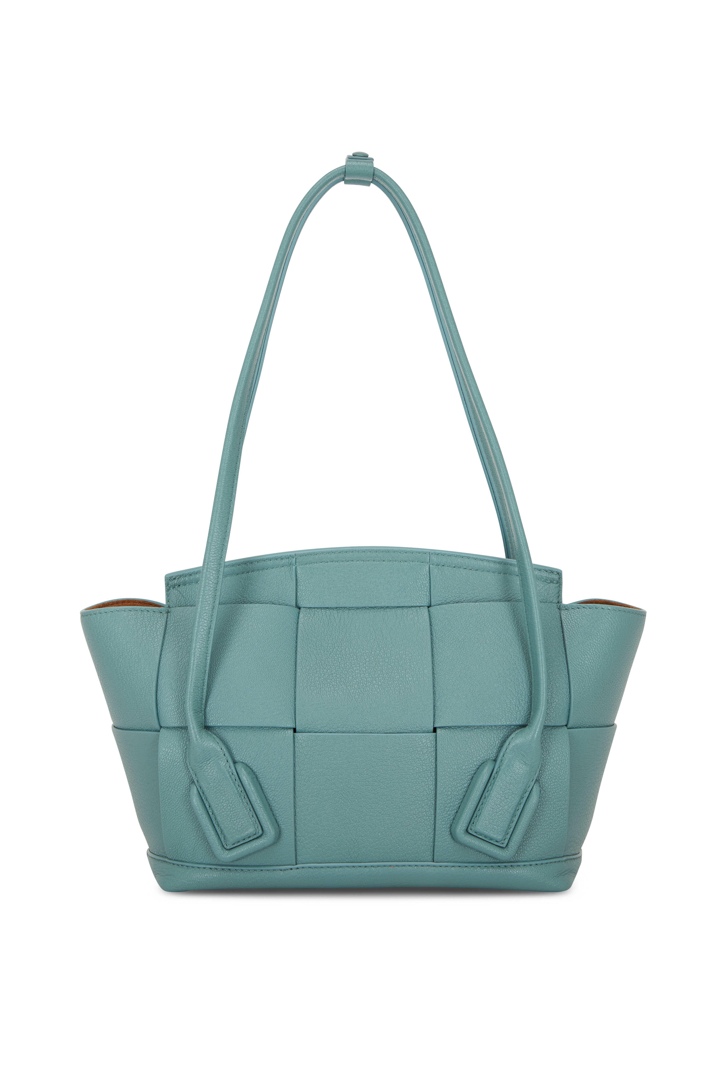 Bottega Veneta - The Acro 33 Storm Blue Woven Leather Small Bag