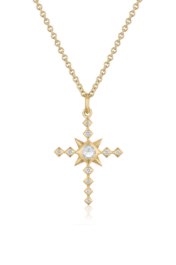 Loriann 14k Yellow Gold Evangeline Theodora Cross Pendant