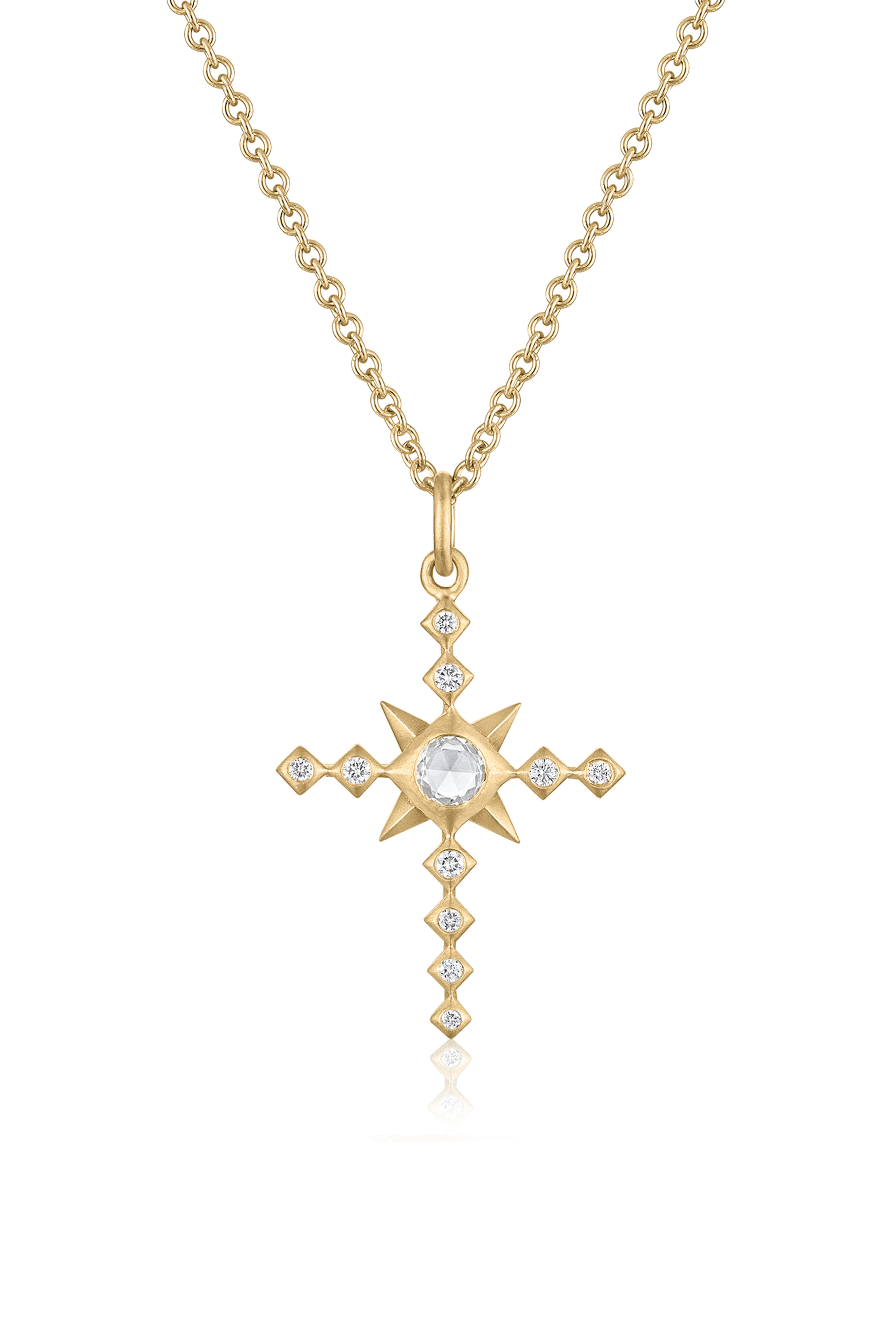 Loriann - 14k Yellow Gold Evangeline Theodora Cross Pendant