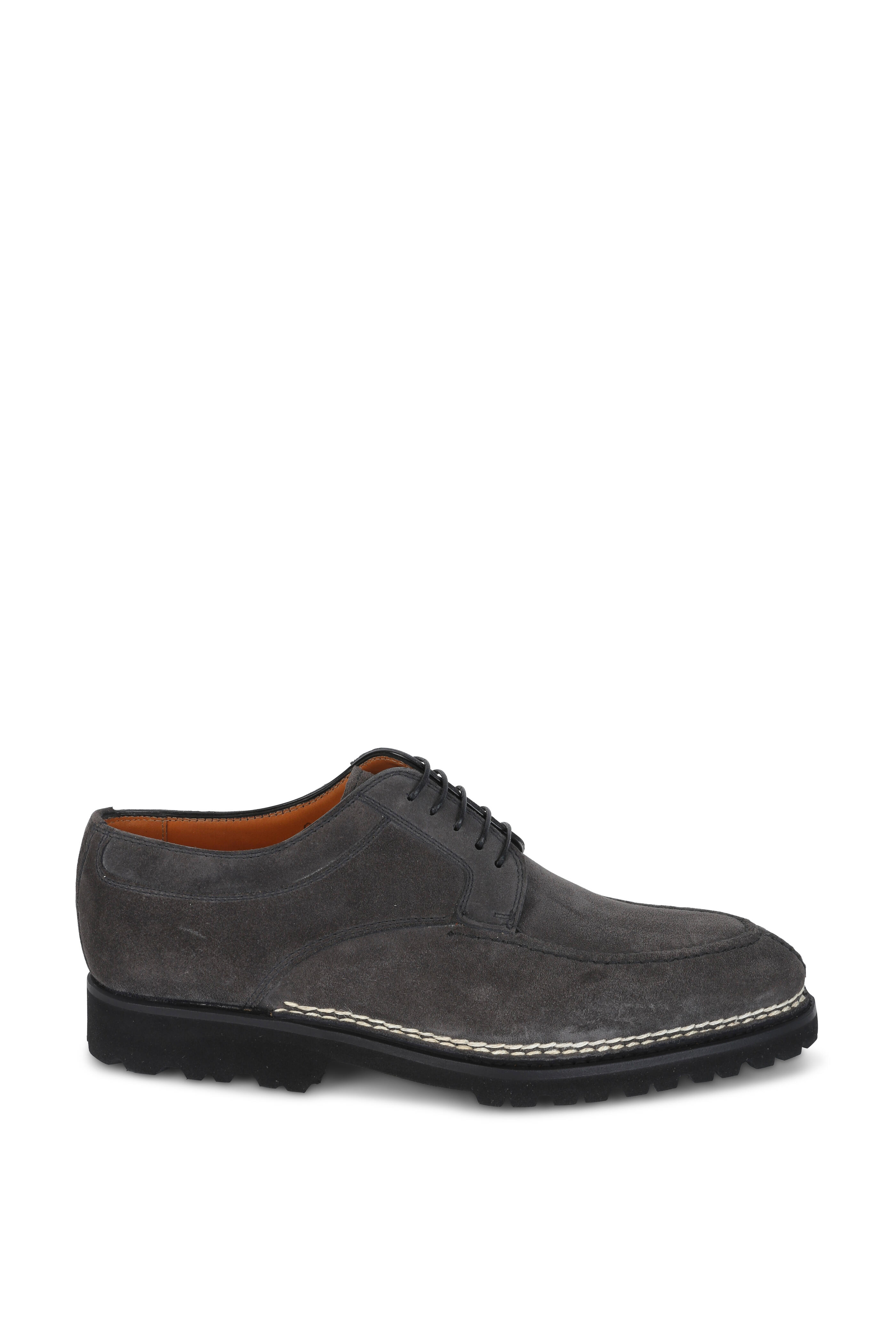 Bontoni - Quasimodo Gray Suede Derby Shoe | Mitchell Stores