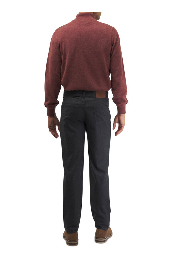 Brunello Cucinelli - Rust Cashmere Quarter Zip Pullover