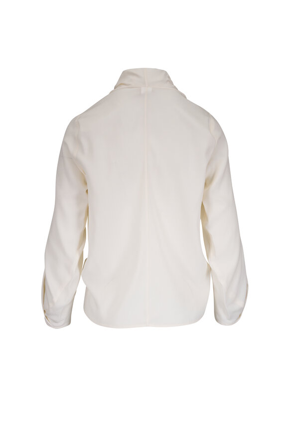 Zero + Maria Cornejo Jazmin White Silk Charmeuse Blouse - view 2