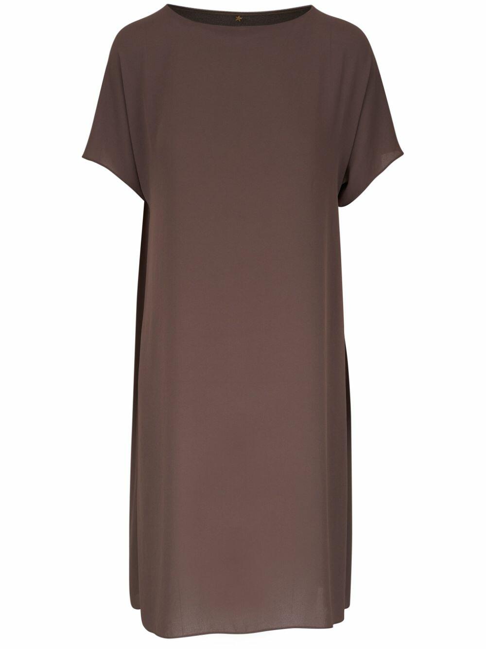 Peter Cohen - Short Sweater Bark Tech Georgette Dress