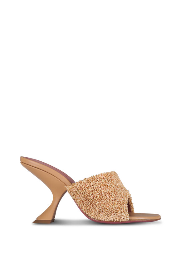 Amina Muaddi Taylor Beige Raffia Mule, 90mm - view 4
