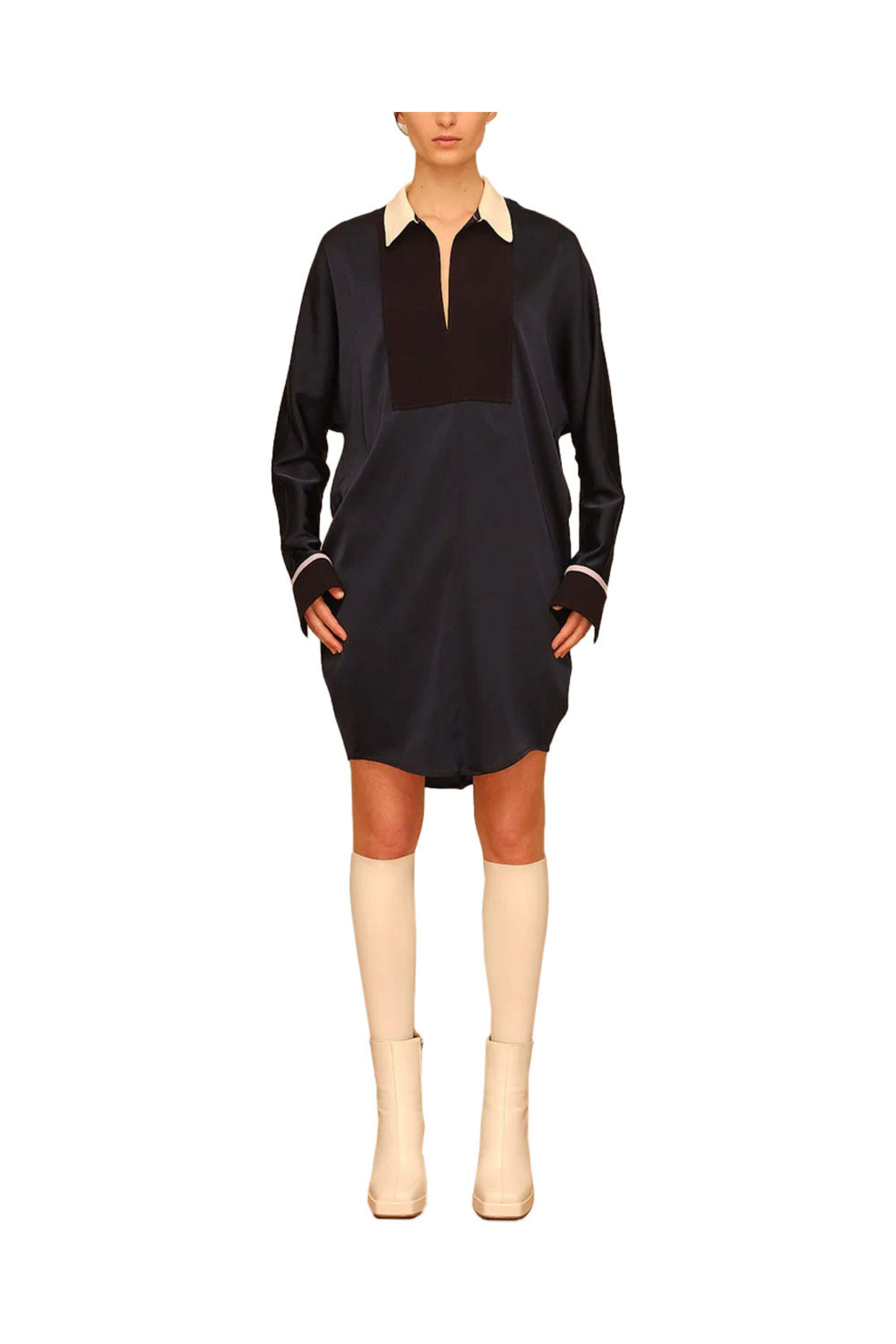 Marie Saint Pierre - Deep Blue Long Sleeve Yorkshire Dress