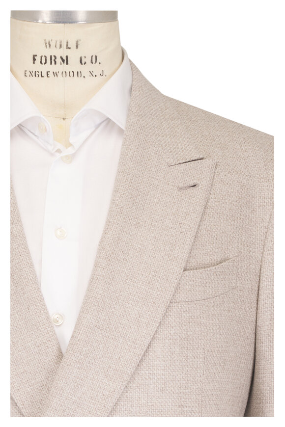 Zegna Light Taupe Wool, Cashmere & Silk Sportcoat - view 1