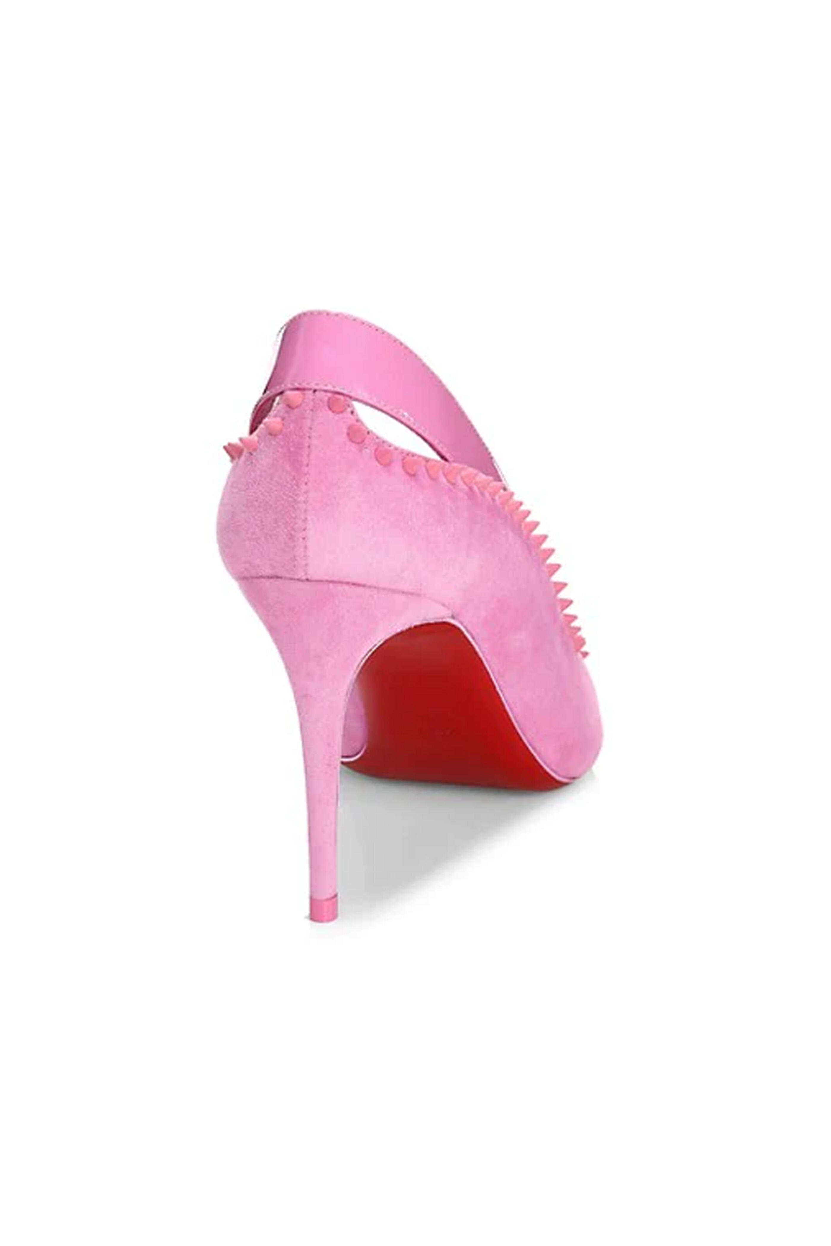 Christian Louboutin - Duvette Spike 85 Patent and Suede Pump