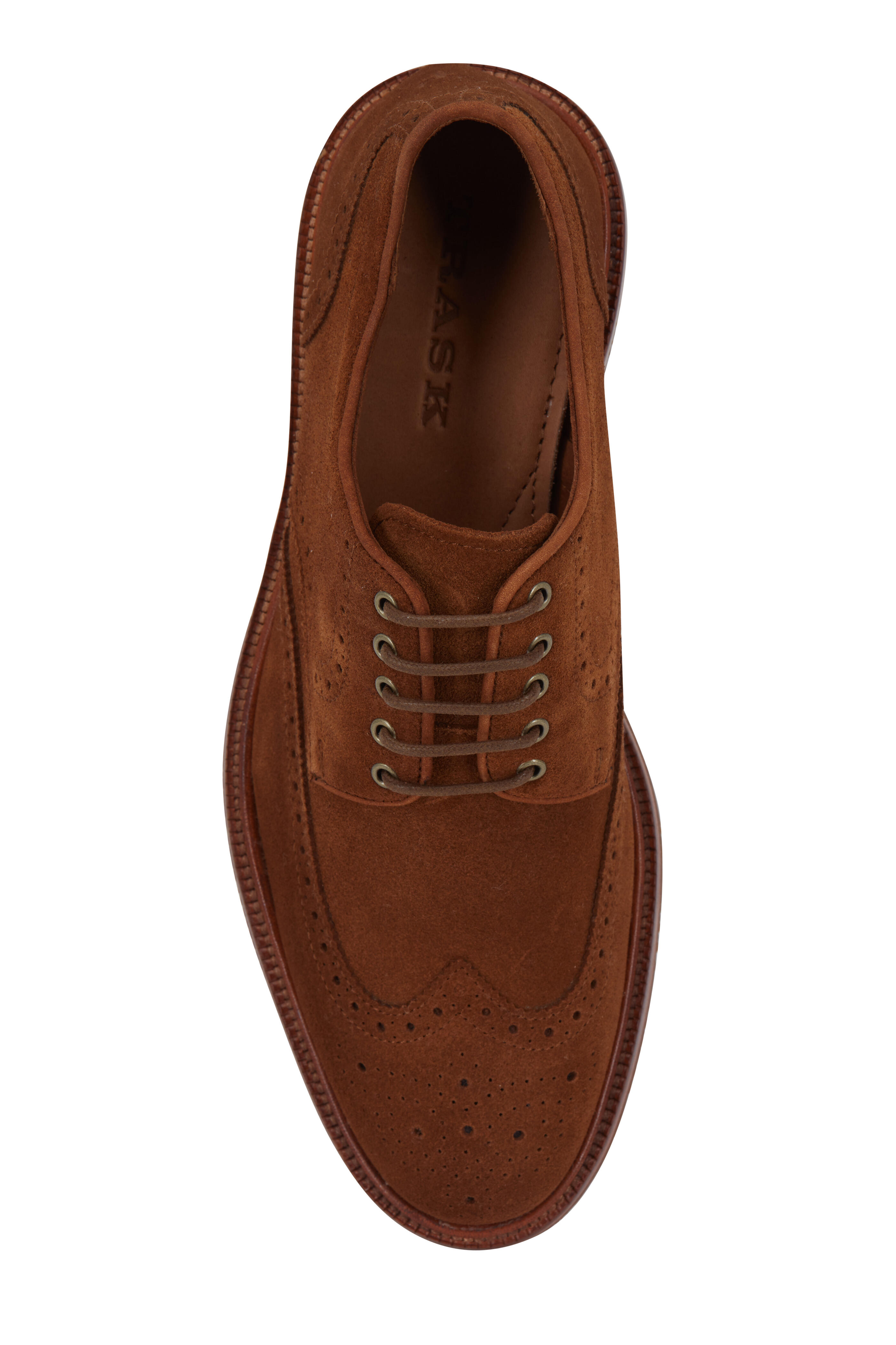 Trask Logan Snuff English Suede Wingtip Oxford