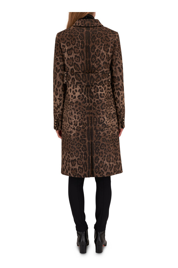 Dolce & Gabbana - Jacquard Leopard Long Wool Coat 