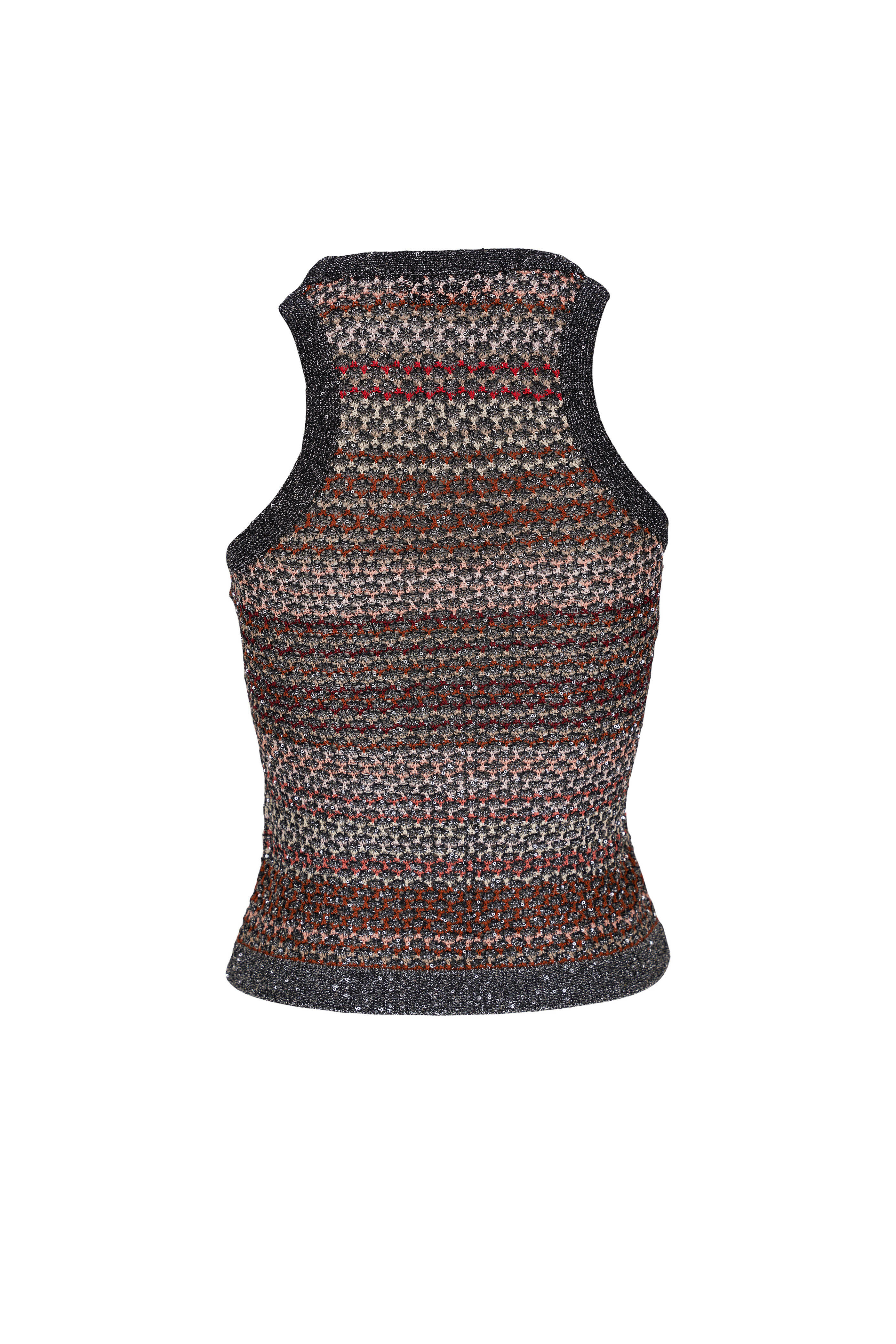 Missoni - Black Mesh Multicolor Knit Sequin Top | Mitchell Stores