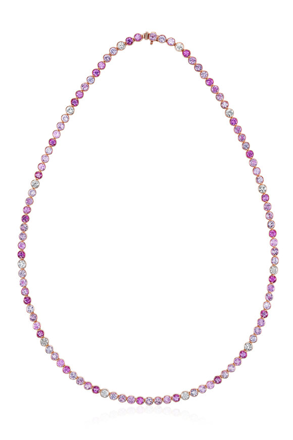 Nam Cho 18k Multi Shade Pink Sapphire Riviera Necklace - view 1