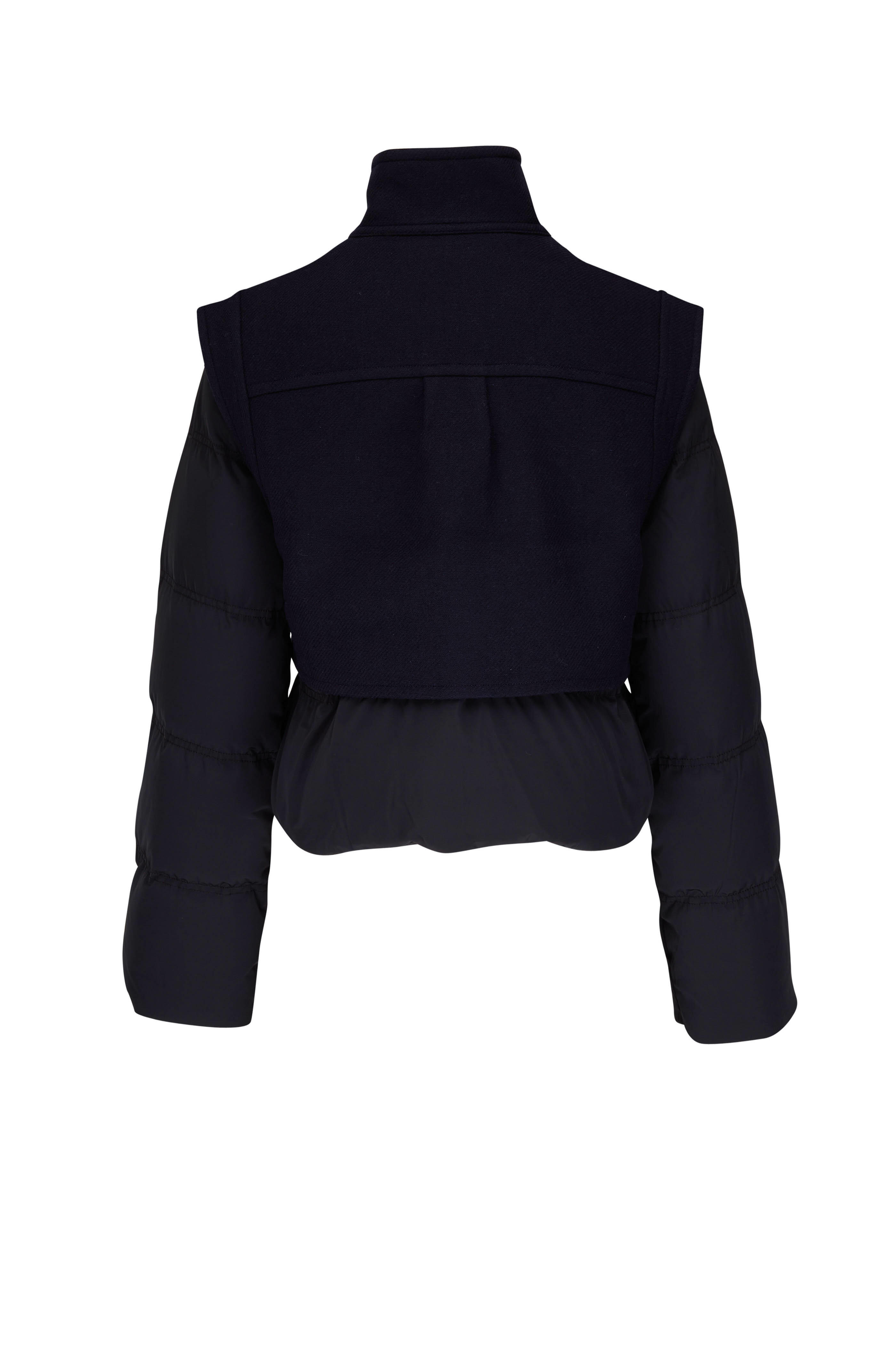 Veronica Beard - Ivel Black & Navy Puffer Cropped Jacket