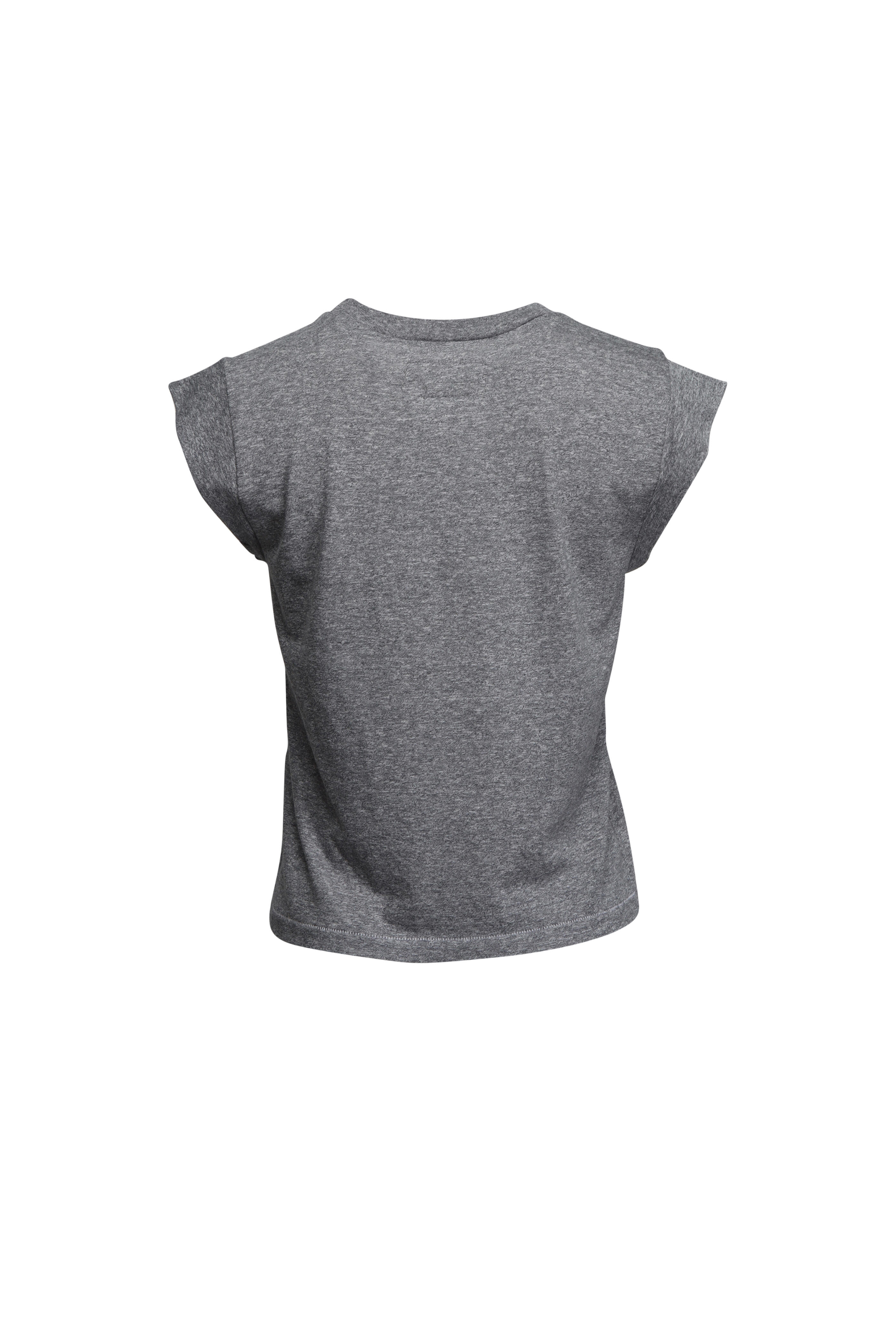 The Great - Peak Heather Grey Shoulder Tee